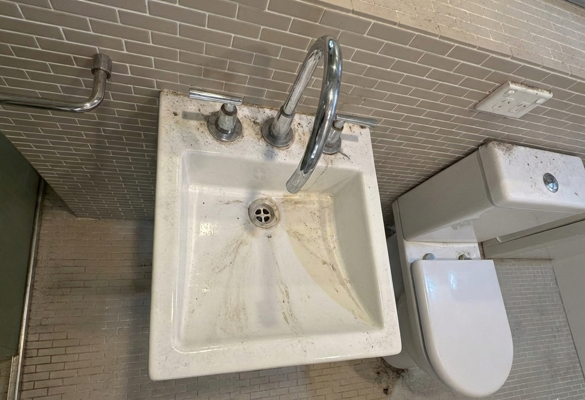 Bathroom Sink Cleaning - Before cleaning